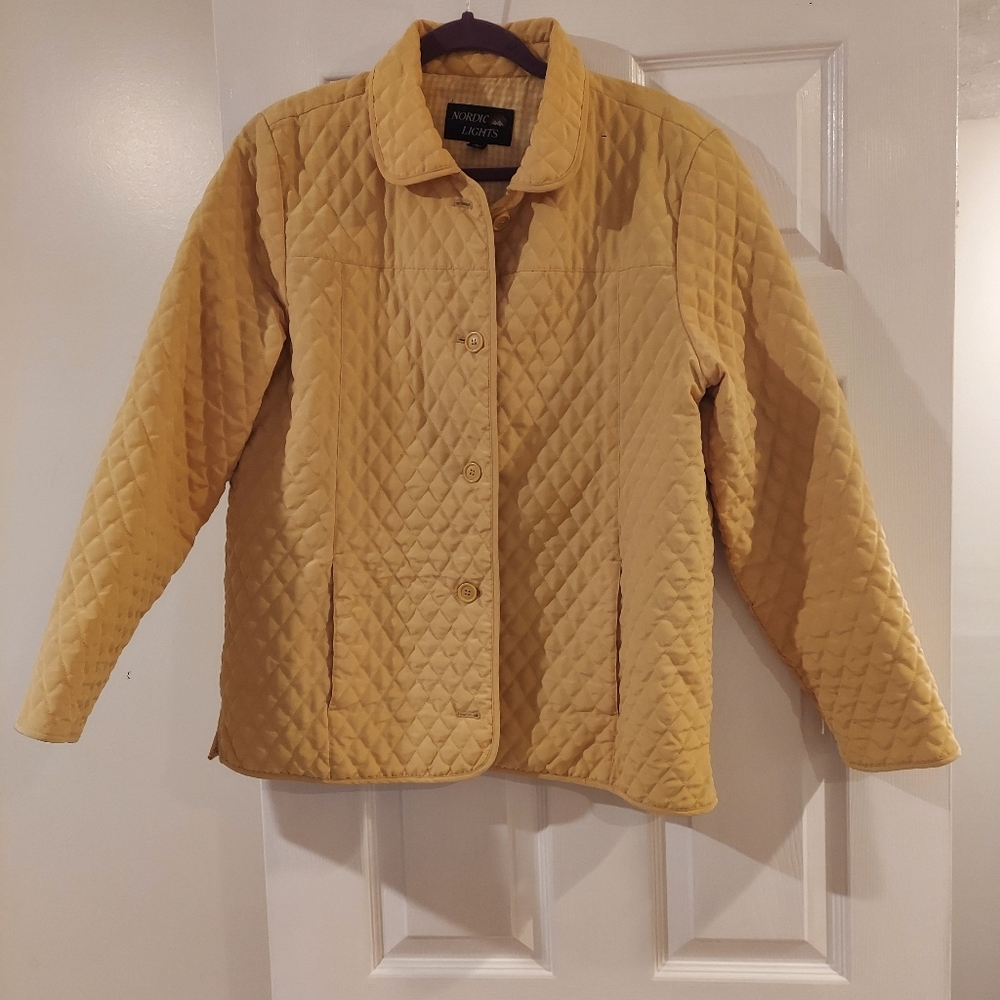 Nordic Lights Vintage Yellow quilted Jacket, Large